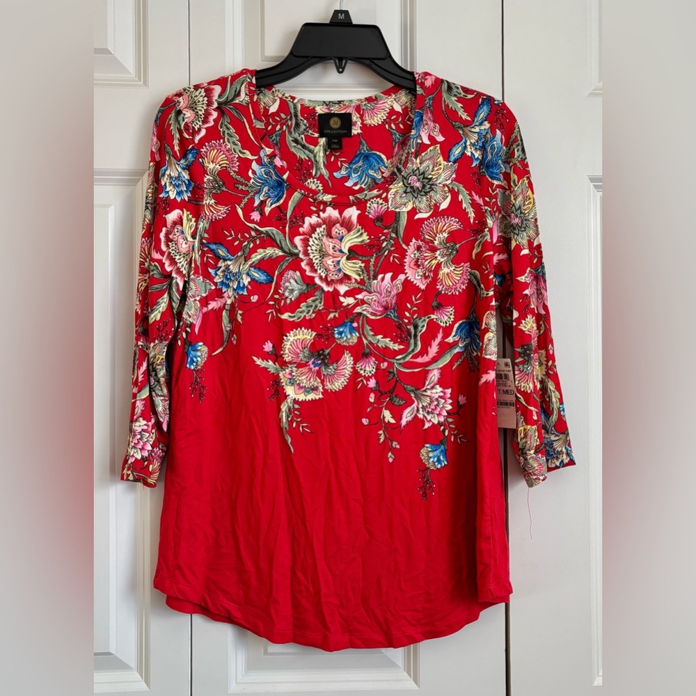 Floral Red Women's Top